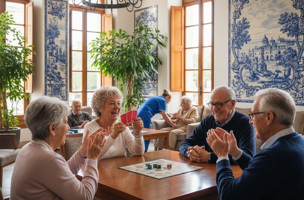 Residentes en una residencia de mayores en Sevilla participando en terapias grupales.